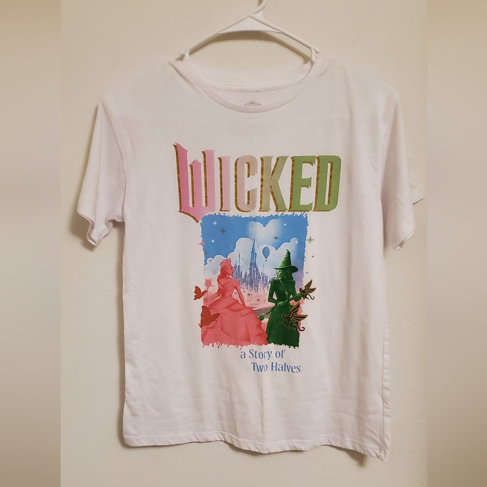 Wicked Short-Sleeve Graphic Tee - White with Pink & Green Print